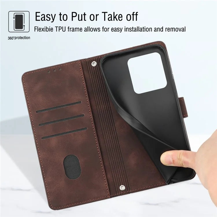 PT005 YB Imprinting Series-7 for Xiaomi Redmi Note 13 Pro 5G / Poco X6 5G Case Crossbody Leather Flip Stand Phone Cover
