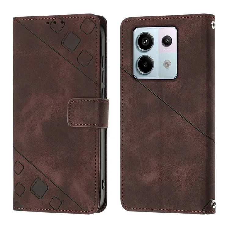 PT005 YB Imprinting Series-7 for Xiaomi Redmi Note 13 Pro 5G / Poco X6 5G Case Crossbody Leather Flip Stand Phone Cover