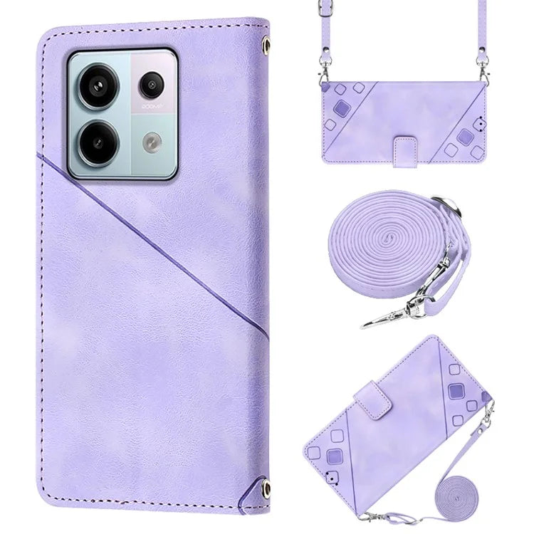 PT005 YB Imprinting Series-7 for Xiaomi Redmi Note 13 Pro 5G / Poco X6 5G Case Crossbody Leather Flip Stand Phone Cover