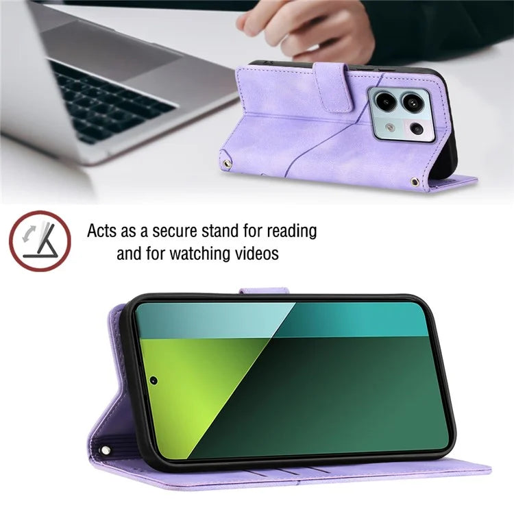 PT005 YB Imprinting Series-7 for Xiaomi Redmi Note 13 Pro 5G / Poco X6 5G Case Crossbody Leather Flip Stand Phone Cover
