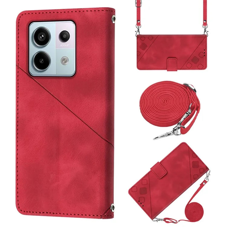 PT005 YB Imprinting Series-7 for Xiaomi Redmi Note 13 Pro 5G / Poco X6 5G Case Crossbody Leather Flip Stand Phone Cover