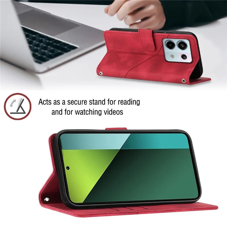 PT005 YB Imprinting Series-7 for Xiaomi Redmi Note 13 Pro 5G / Poco X6 5G Case Crossbody Leather Flip Stand Phone Cover