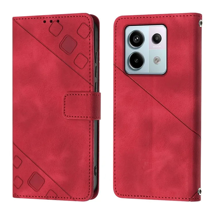 PT005 YB Imprinting Series-7 for Xiaomi Redmi Note 13 Pro 5G / Poco X6 5G Case Crossbody Leather Flip Stand Phone Cover