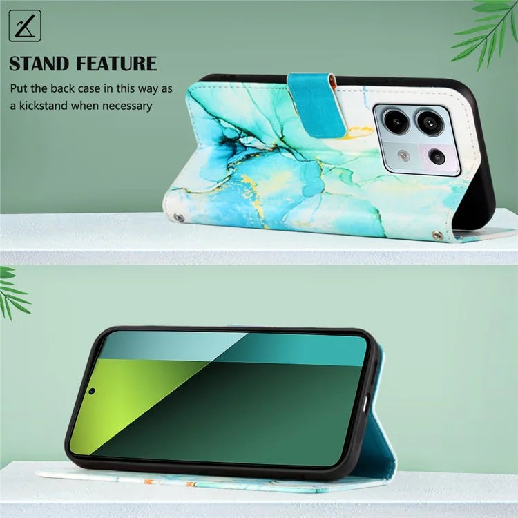 YB Pattern Printing Leather Series-6 For Xiaomi Redmi Note 13 Pro 5G / Poco X6 5G Leather Case with Straps