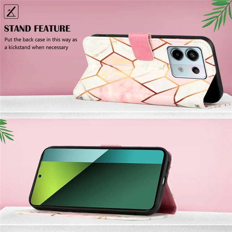 YB Pattern Printing Leather Series-6 For Xiaomi Redmi Note 13 Pro 5G / Poco X6 5G Leather Case with Straps