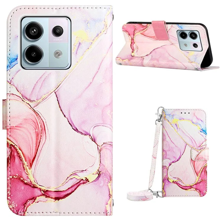 YB Pattern Printing Leather Series-6 For Xiaomi Redmi Note 13 Pro 5G / Poco X6 5G Leather Case with Straps