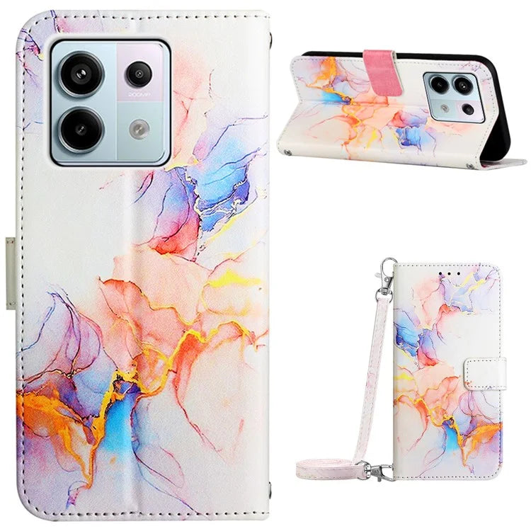 YB Pattern Printing Leather Series-6 For Xiaomi Redmi Note 13 Pro 5G / Poco X6 5G Leather Case with Straps