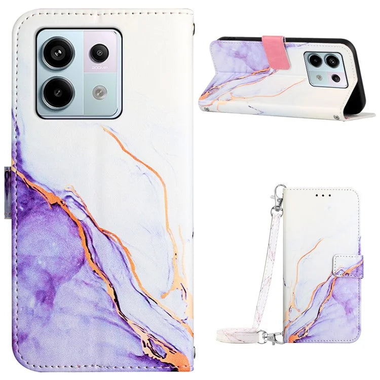 YB Pattern Printing Leather Series-6 For Xiaomi Redmi Note 13 Pro 5G / Poco X6 5G Leather Case with Straps