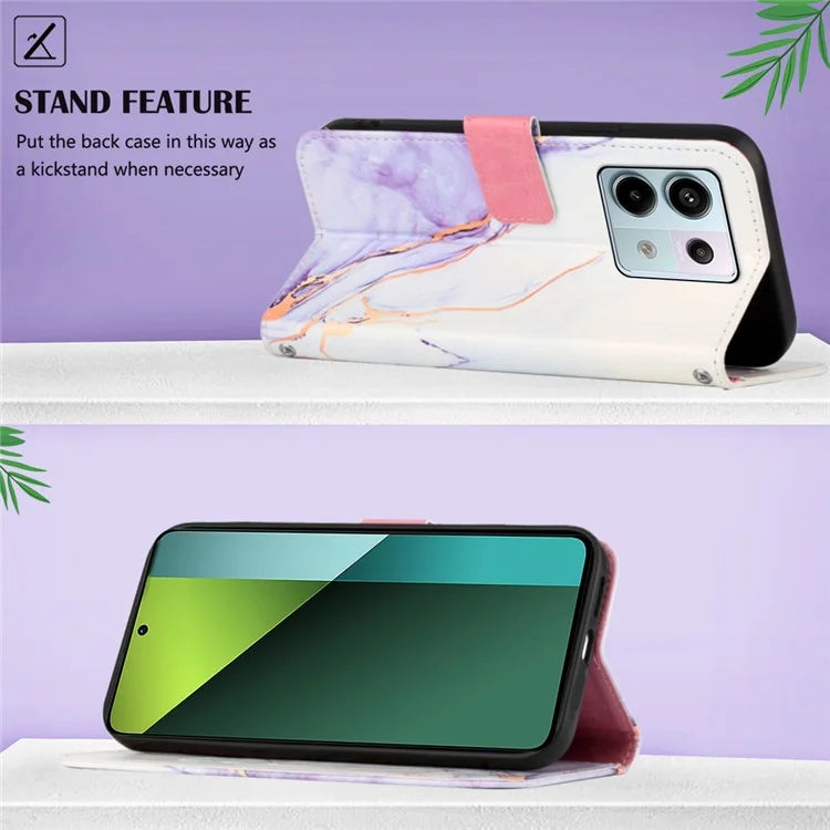 YB Pattern Printing Leather Series-6 For Xiaomi Redmi Note 13 Pro 5G / Poco X6 5G Leather Case with Straps