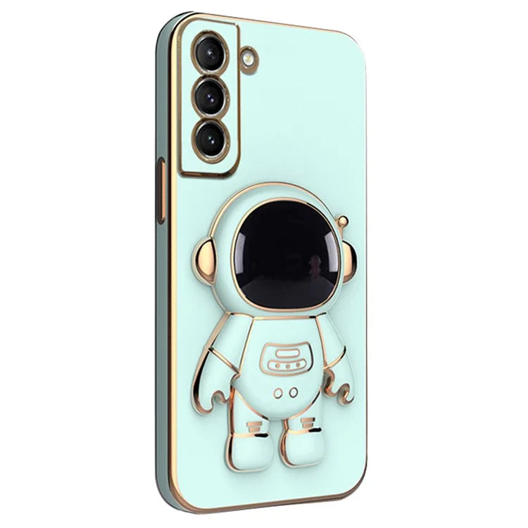 For Samsung Galaxy S23 Astronaut Phone Case Electroplating TPU Shockproof Cover