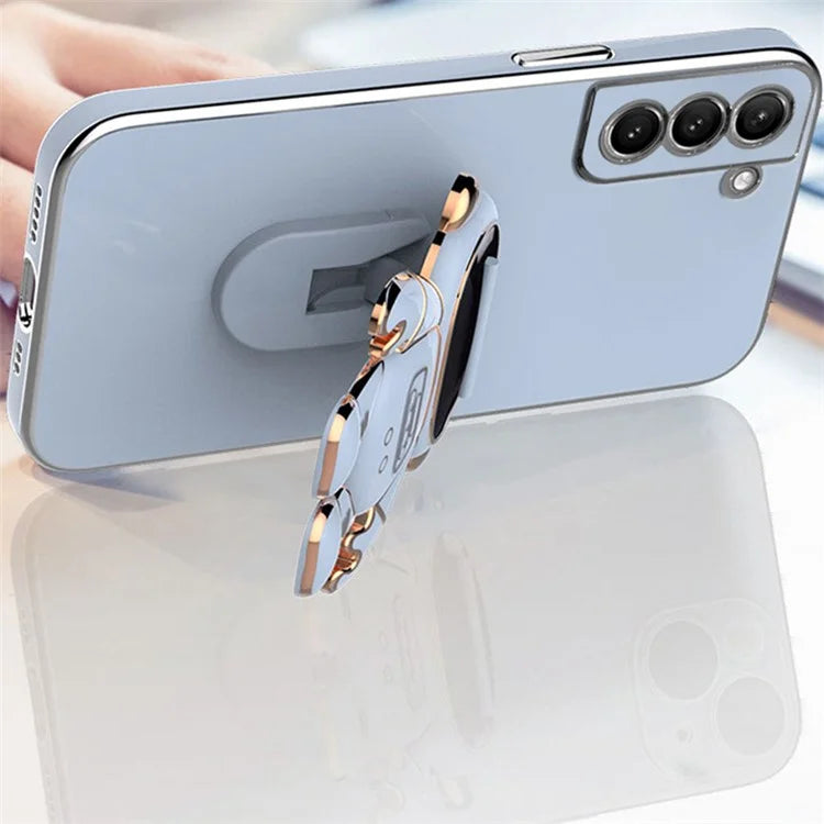 For Samsung Galaxy S23 Astronaut Phone Case Electroplating TPU Shockproof Cover