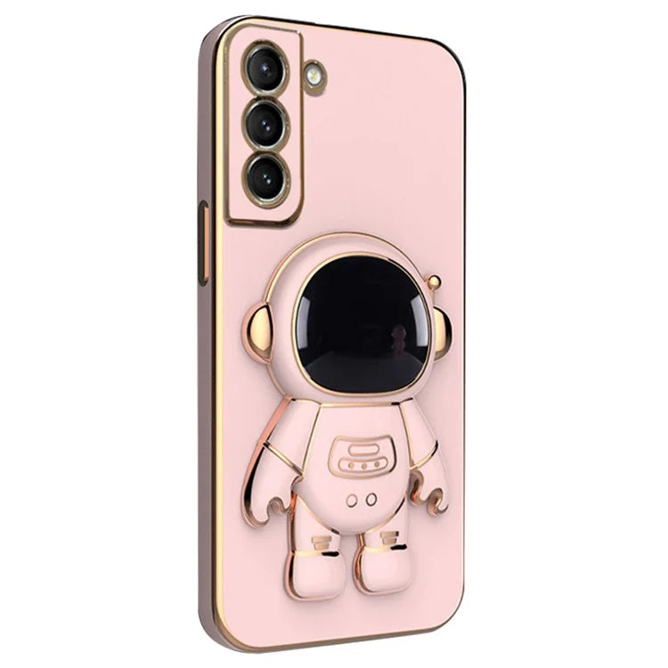 For Samsung Galaxy S23 Astronaut Phone Case Electroplating TPU Shockproof Cover