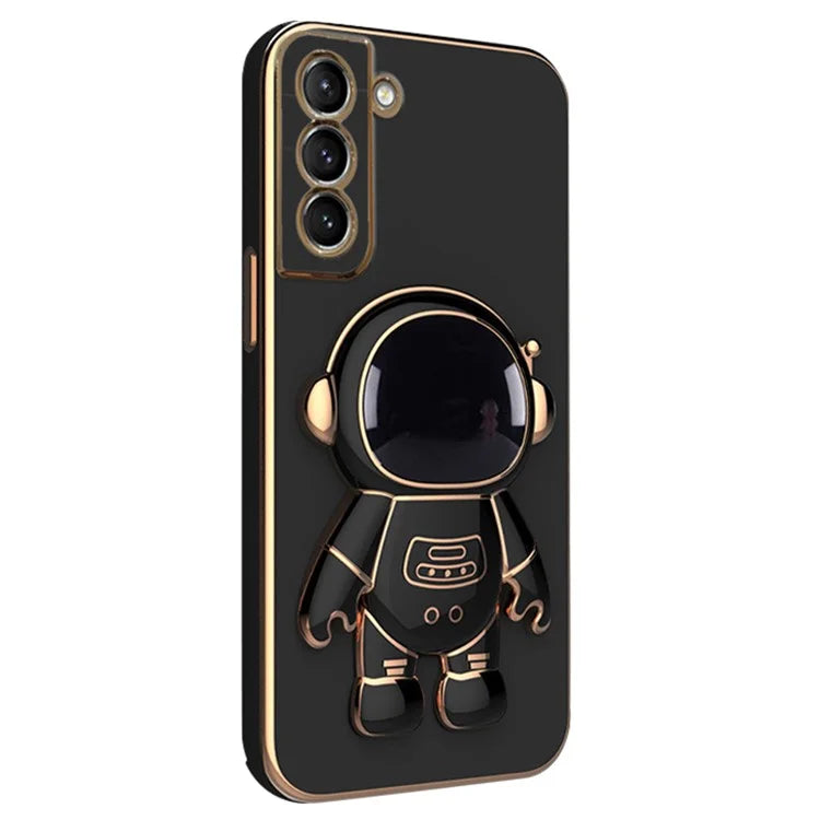 For Samsung Galaxy S23 Astronaut Phone Case Electroplating TPU Shockproof Cover