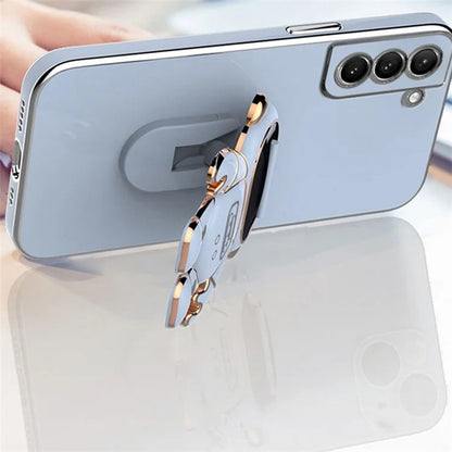 For Samsung Galaxy S23 Astronaut Phone Case Electroplating TPU Shockproof Cover