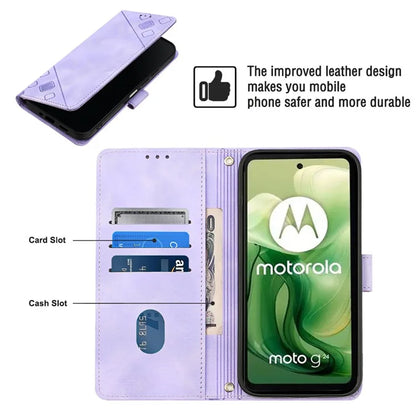 PT005 YB Imprinting Series-7 for Motorola Moto G04 4G / G24 4G Case Flip PU Leather Crossbody Design Phone Cover