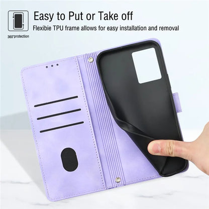 PT005 YB Imprinting Series-7 for Motorola Moto G04 4G / G24 4G Case Flip PU Leather Crossbody Design Phone Cover
