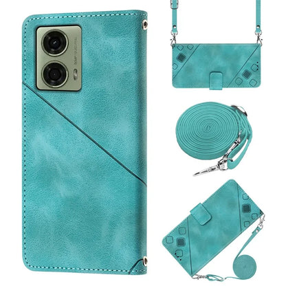 PT005 YB Imprinting Series-7 for Motorola Moto G04 4G / G24 4G Case Flip PU Leather Crossbody Design Phone Cover