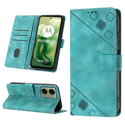 PT005 YB Imprinting Series-7 for Motorola Moto G04 4G / G24 4G Case Flip PU Leather Crossbody Design Phone Cover