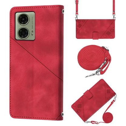 PT005 YB Imprinting Series-7 for Motorola Moto G04 4G / G24 4G Case Flip PU Leather Crossbody Design Phone Cover