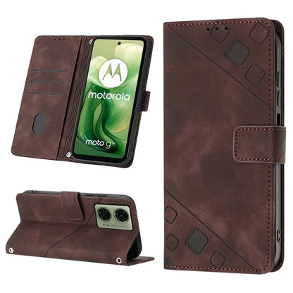 PT005 YB Imprinting Series-7 for Motorola Moto G04 4G / G24 4G Case Flip PU Leather Crossbody Design Phone Cover