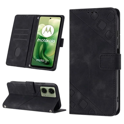 PT005 YB Imprinting Series-7 for Motorola Moto G04 4G / G24 4G Case Flip PU Leather Crossbody Design Phone Cover