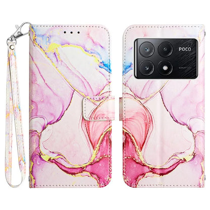 For Xiaomi Poco X6 Pro 5G / Redmi K70E 5G Wallet Case Marble Pattern Leather Phone Cover