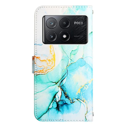 For Xiaomi Poco X6 Pro 5G / Redmi K70E 5G Wallet Case Marble Pattern Leather Phone Cover