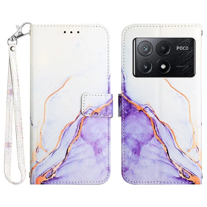 For Xiaomi Poco X6 Pro 5G / Redmi K70E 5G Wallet Case Marble Pattern Leather Phone Cover