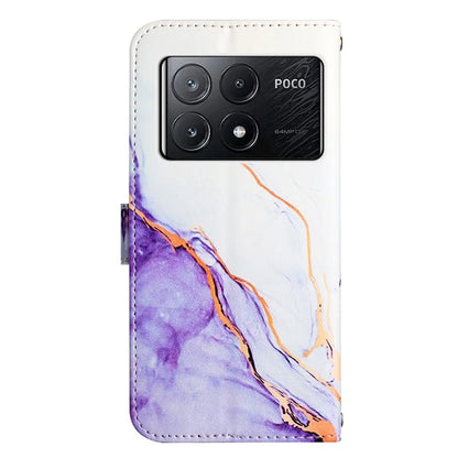 For Xiaomi Poco X6 Pro 5G / Redmi K70E 5G Wallet Case Marble Pattern Leather Phone Cover