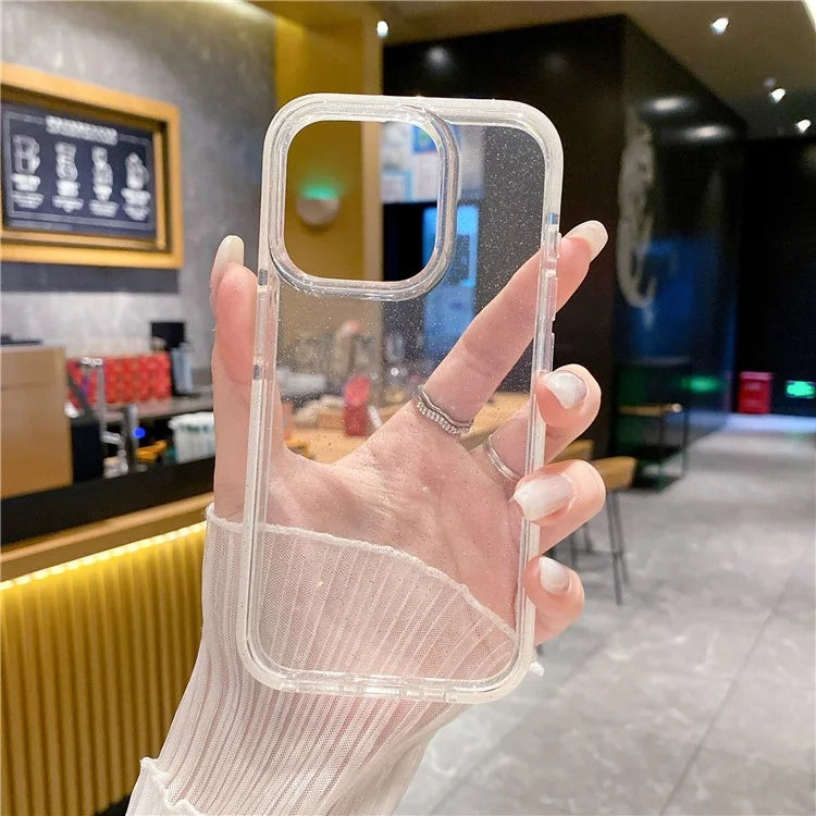 For iPhone 15 Pro Phone Case Glitter Powder PC+TPU Scratch-proof Cover