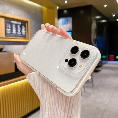 For iPhone 15 Pro Phone Case Glitter Powder PC+TPU Scratch-proof Cover