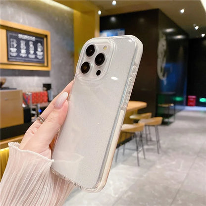 For iPhone 15 Pro Phone Case Glitter Powder PC+TPU Scratch-proof Cover