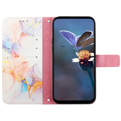 For Oppo Reno11 5G (Global) Phone Case YB Pattern Printing Leather Series-6 Marble Pattern Leather Wallet Case