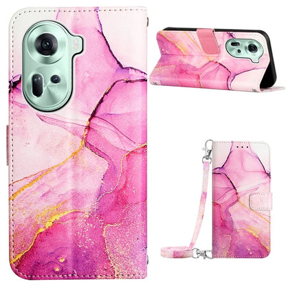 For Oppo Reno11 5G (Global) Phone Case YB Pattern Printing Leather Series-6 Marble Pattern Leather Wallet Case