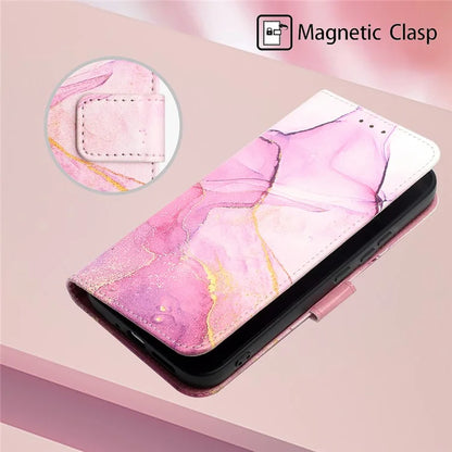 For Oppo Reno11 5G (Global) Phone Case YB Pattern Printing Leather Series-6 Marble Pattern Leather Wallet Case