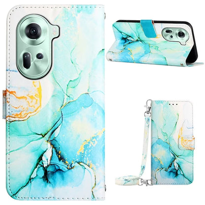 For Oppo Reno11 5G (Global) Phone Case YB Pattern Printing Leather Series-6 Marble Pattern Leather Wallet Case