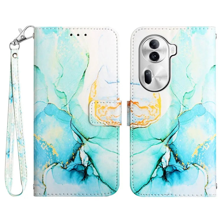 For Oppo Reno11 Pro 5G (Global) Case Marble Pattern Leather Phone Cover with Wallet