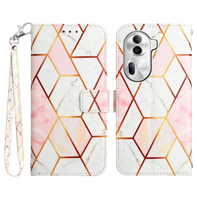 For Oppo Reno11 Pro 5G (Global) Case Marble Pattern Leather Phone Cover with Wallet