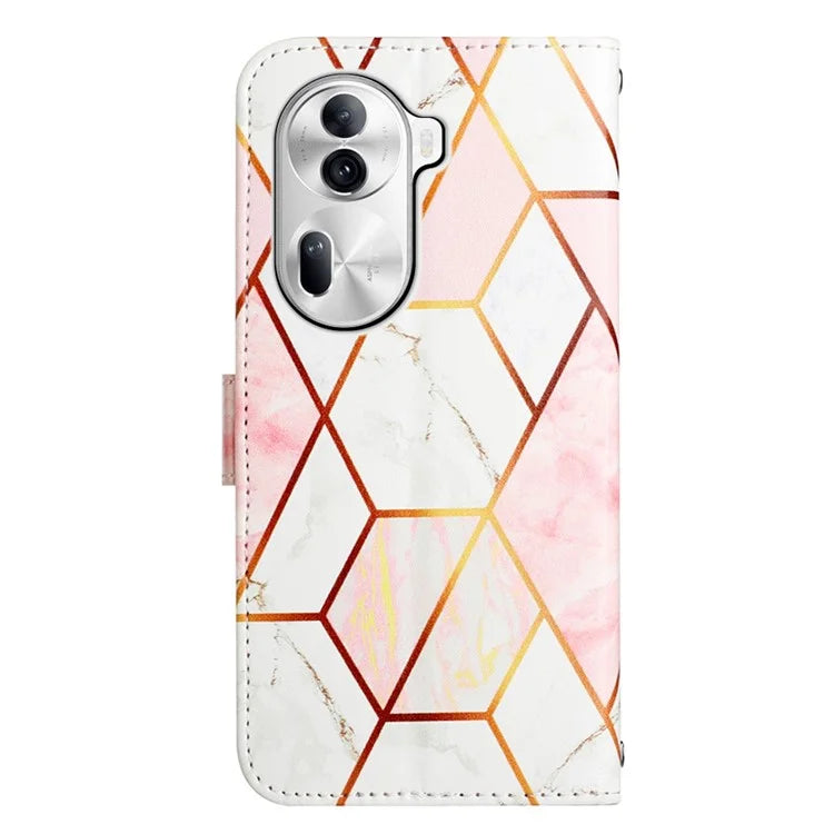 For Oppo Reno11 Pro 5G (Global) Case Marble Pattern Leather Phone Cover with Wallet