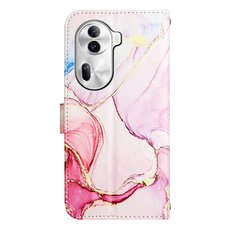 For Oppo Reno11 Pro 5G (Global) Case Marble Pattern Leather Phone Cover with Wallet