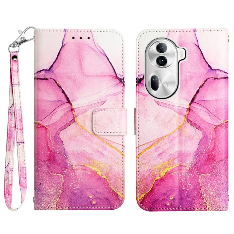 For Oppo Reno11 Pro 5G (Global) Case Marble Pattern Leather Phone Cover with Wallet