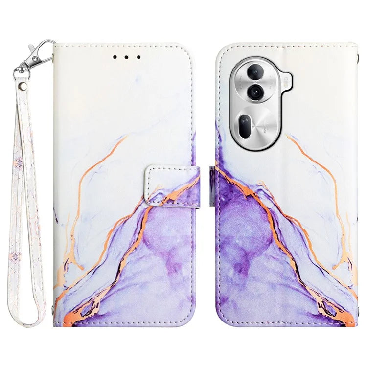 For Oppo Reno11 Pro 5G (Global) Case Marble Pattern Leather Phone Cover with Wallet