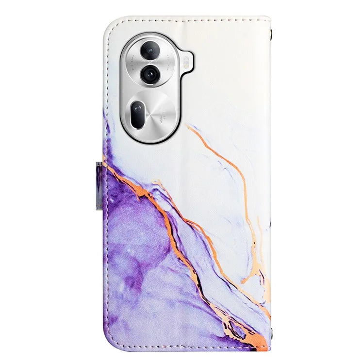 For Oppo Reno11 Pro 5G (Global) Case Marble Pattern Leather Phone Cover with Wallet