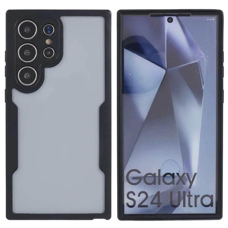 For Samsung Galaxy S24 Ultra Case Acrylic+TPU Full Body Protection Phone Cover with PET Screen Film
