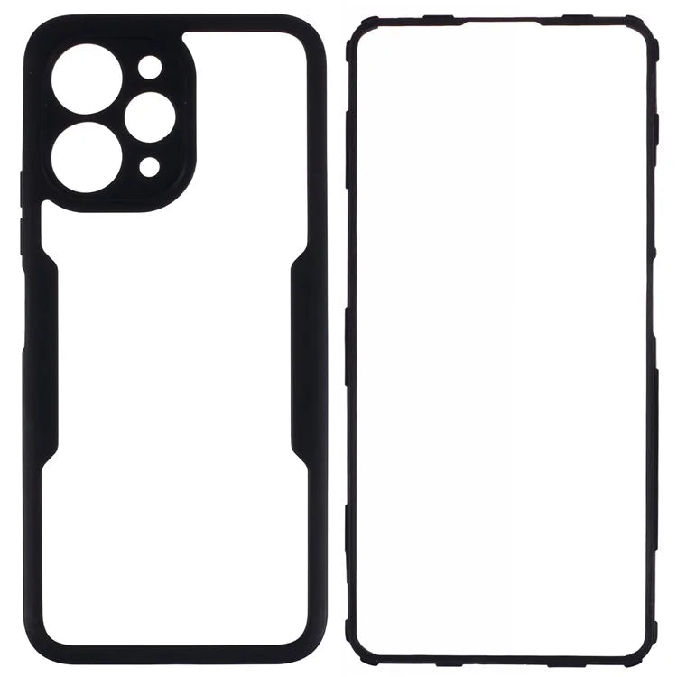 For Xiaomi Redmi 12 4G Protective Case Anti-Drop Acrylic + TPU Phone Cover, Black
