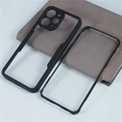 For Xiaomi Redmi 12 4G Protective Case Anti-Drop Acrylic + TPU Phone Cover, Black