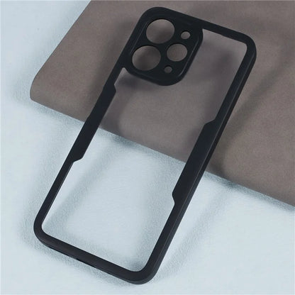 For Xiaomi Redmi 12 4G Protective Case Anti-Drop Acrylic + TPU Phone Cover, Black
