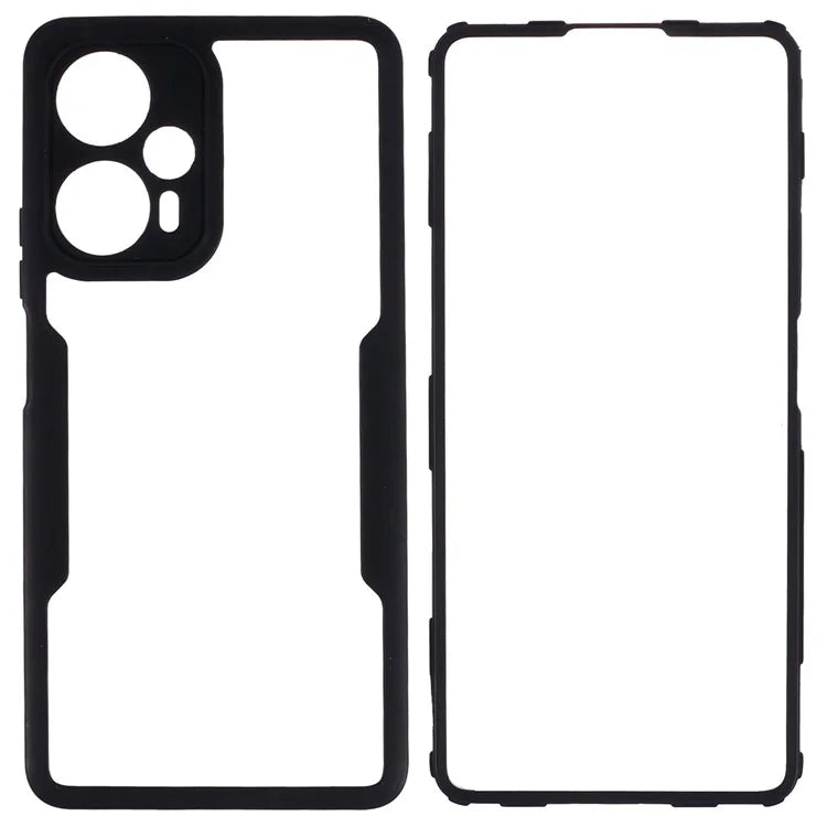 For Xiaomi Poco F5 5G / Redmi Note 12 Turbo Case Acrylic + TPU Clear Phone Cover PET Screen Film