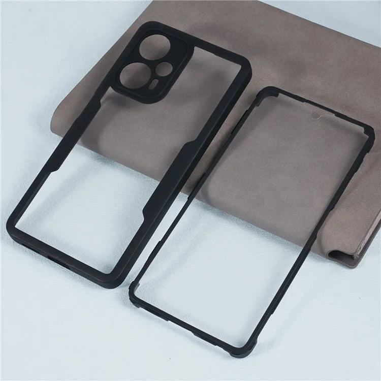 For Xiaomi Poco F5 5G / Redmi Note 12 Turbo Case Acrylic + TPU Clear Phone Cover PET Screen Film