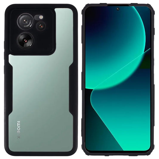 For Xiaomi 13T / 13T Pro / Redmi K60 Ultra Shockproof Case Built-in Screen Protector Phone Shell, Black